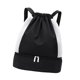 thumbnail image 5 of Mochila con cordón ajustable, resistente al agua, para hombres y mujeres, con separación para ropa seca y mojada. Negro, 5 of 9