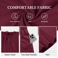 thumbnail image 5 of Asklazy Womens Flowy A-Line Long Skirt Pleated Elastic High Waist Drawstring Skirts with Pockets,Mother's Day,Wine Red,XL, 5 of 9
