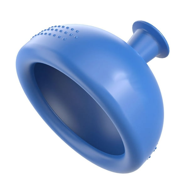 Vaso para eliminar flemas, masajeador ergonómico de silicona, portátil, para personas mayores, color azul