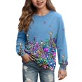 thumbnail image 2 of Boys Sweatshirts Kids Christmas Fleece Crew Neck Hoodless Sweatshirt Long Sleeve Pullover Blue 5-6 Years, 2 of 4