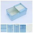 thumbnail image 2 of Unique Bargains Fabric Storage Bin Cube with Lid and Handle Blue 18.5*11*8in, 2 of 7
