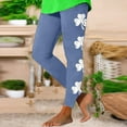 thumbnail image 2 of Jalioing St Patrick's Day Women's Gym Leggings Stretch Yoga Skinny Pant Classic Printed Tight Workout Trouser (Medium, Blue), 2 of 3