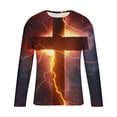 thumbnail image 5 of Blusas y camisas de manga larga con cuello redondo para hombre, blusas casuales de manga larga con cuello redondo, blusas estampadas, blusas de poliéster para hombre, 5 of 5
