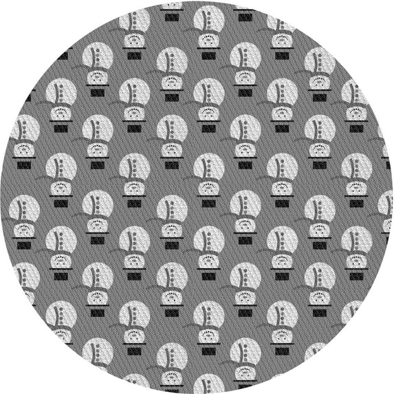 Ahgly Company Machine Washable Indoor Round Transitional Ash Gray Area Rugs, 6' Round