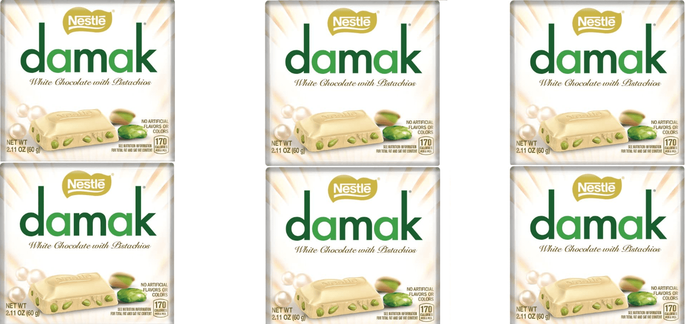 Nestle Damak White Chocolate & Pistachio 6*60gr Pack Of 6