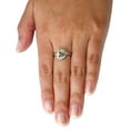 thumbnail image 3 of Sterling Silver Women's Open Heart Cubic Green Zirconia Ring (Sizes 5-9)(Ring Size 8), 3 of 5