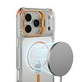 thumbnail image 2 of Allytechgroup iPhone 17 Case with Camera Bracket, Compatible with Magsafe Crystal Clear Back Cover Stand Shockproof Protective Transparent Rugged Case for Apple iPhone 17, Orange, 2 of 9