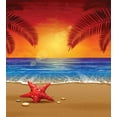 thumbnail image 3 of Ambesonne Summer Duvet Cover Sets, Cartoon Ocean Beach Palm, 2-Queen, Red Yellow Blue, 3 of 7