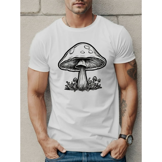 Camiseta de setas de anime: Camiseta moderna con estampado de setas de anime para hombre - Verano al aire libre - Regalo para hombre, camisetas de ocio