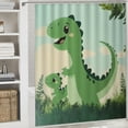 thumbnail image 6 of Patifu Green Dinosaur Baby Dinosaur Grass Shower Curtain Set 100% Polyester Bathroom Shower Curtain with Hooks 60"x72, 6 of 7