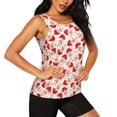 thumbnail image 2 of Xecao Cute Mushroom print women's scoop neck, loose-fit workout tank tops for the gym., 2 of 9