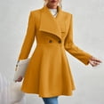 thumbnail image 4 of Sexlip One Button Trench Coats for Women Dressy Lapel Peacoat Slim Fit Fall Winter Wool Coat Woolen Warm Outerwear Brown M, 4 of 9