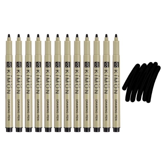 Fineliner Pens, 2mm Bold Tips Drawing Pen for Sketching, Pack of 12