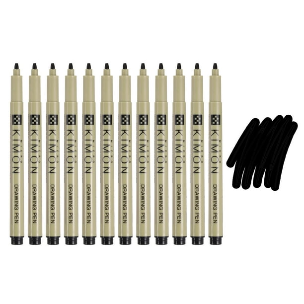 Marcadores Fineliner, Bolígrafo de 2mm de Punta Gruesa para Dibujar, Paquete de 12