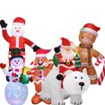 thumbnail image 3 of Árbol de Navidad inflable, muñeco de nieve, Papá Noel, oso grande, muñeco de jengibre, modelo de muñecas, LED incorporado, decoraciones al aire libre, decoración de fiesta de jardín（W-QM0302-2.4M, 3 of 5