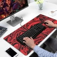 thumbnail image 3 of Tapis de Souris Lignes Rouges et Noires Imperméable, Caoutchouc+multispandex Série Slip Line pour Bureau Maison Jeu 31.5x15.7 Pouces, 3 of 7