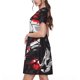 thumbnail image 2 of Easygdp Fierce Red Viper Graphic Art para Vestido Transpirable de Mujer, Vestido Suelto de Manga Corta con Pliegues y Bolsillos para el Verano, 2 of 6