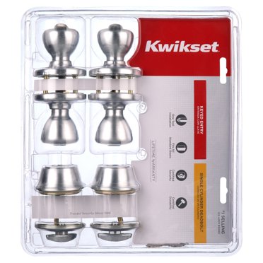Satin Nickel Doorknob And Deadbolt Combo Set - Keyed Entry With 6 Keys Kw1
