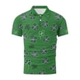 thumbnail image 4 of Men's St. Patrick's Day Polo Shirt Slim Fit Collared Button Short Sleeve Pullover Clover Print Shirts, 4 of 4
