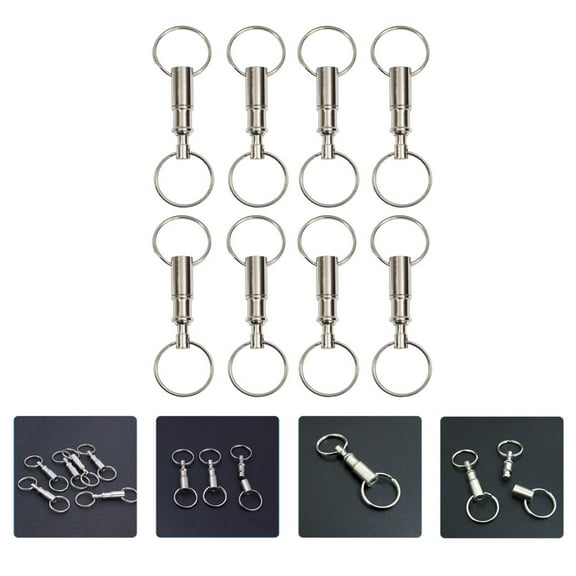 Raindrop-Shaped Metal Key Rings for Keychains, Set of 8 Durable Pieces