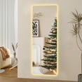 thumbnail image 5 of Full Length LED Lighted Vanity Mirror Wall-Mounted Large Body Mirror with Rounded Corners for Bedroom, Living Room, Dressing Room, Hotel Decor, 5 of 9