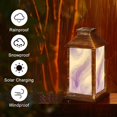 thumbnail image 3 of Hanging Solar Lantern Purple lavender liquid watercolor golden LED Lanterns Outdoor Waterproof Garden Decor Lights Gifts for Women, 3 of 8