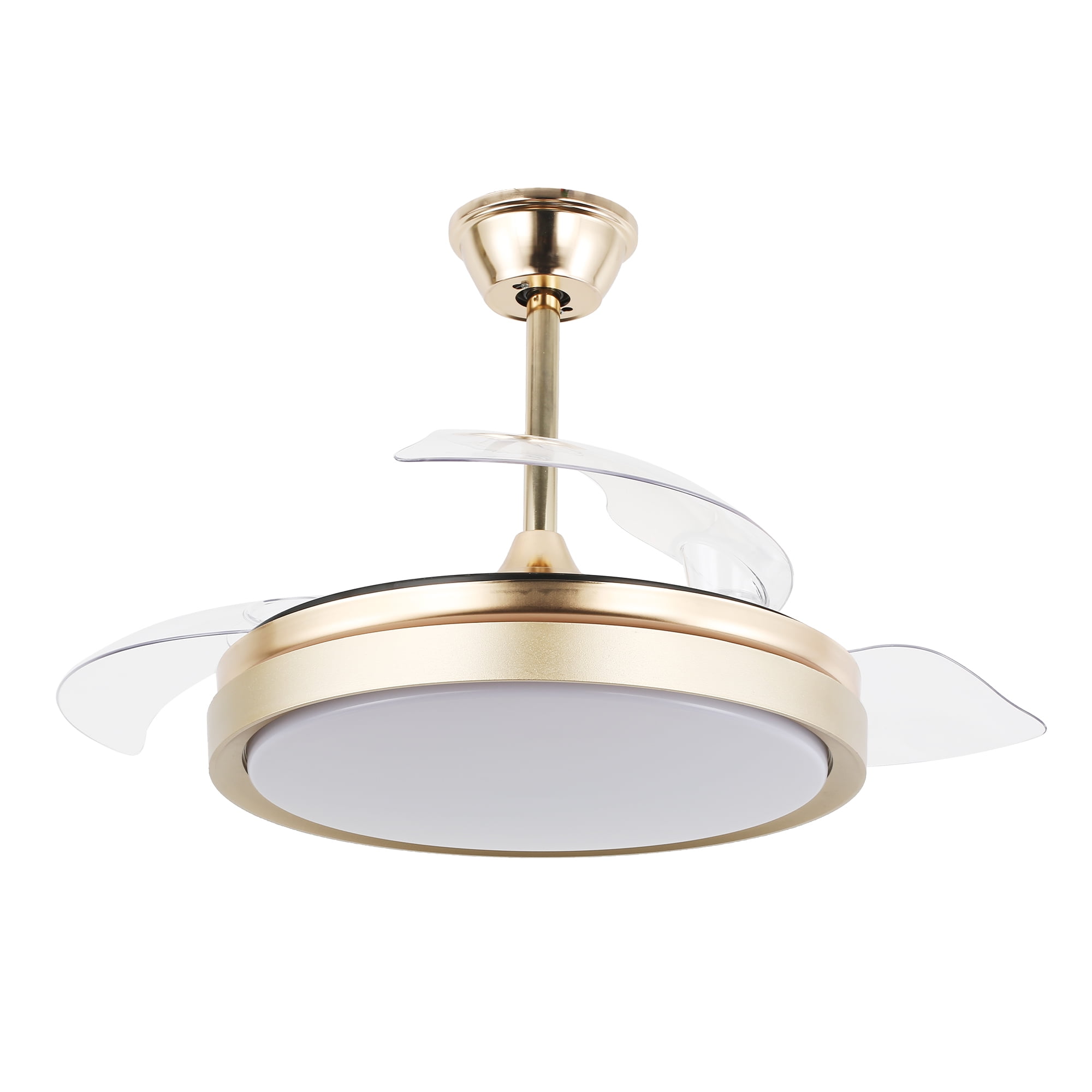 Belladepot 42" Gold Retractable Ceiling Fan Reversible With Remote Control and Light Kit 3 Blades