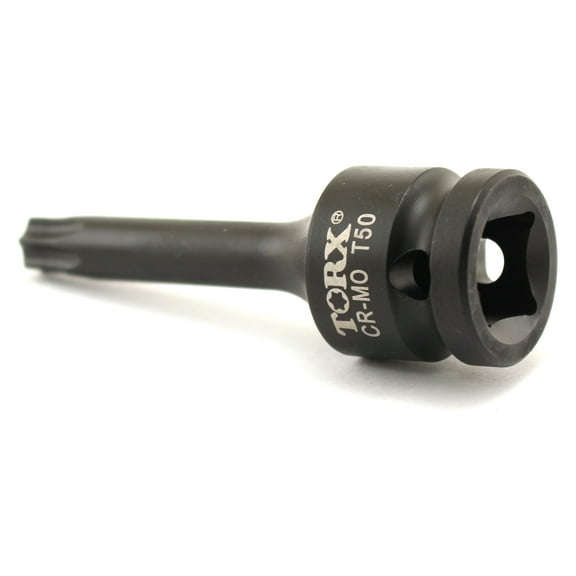 TEMO T50 3 Inch (76 mm) Long Torx Star 6 Point Black Impact Bit Socket Auto Repair Tool 1/2 Inch (12.7 mm) Square Drive