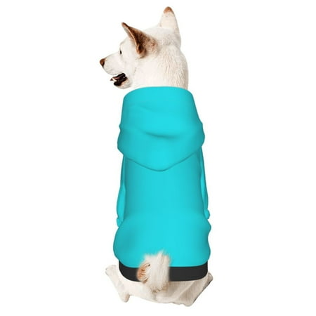 Haiem Aqua for Winter Dog Hoodie Sweatshirts with Pockets Warm Dog Clothes for Small Dogs Chihuahua-Large