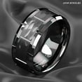thumbnail image 4 of Tungsten Rings for Men Wedding Bands for Him Womens Wedding Bands for Her 8mm All Black Brushed, 4 of 6