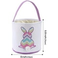 thumbnail image 2 of 2Pcs Easter Bunny Basket Bags for Kids, Sequin Rabbit Pattern Egg Basket Hunt Bags Personalized Canvas Cotton Bucket with Fluffy Tail for Easter Eggs, Candy, Gift, 2 of 7