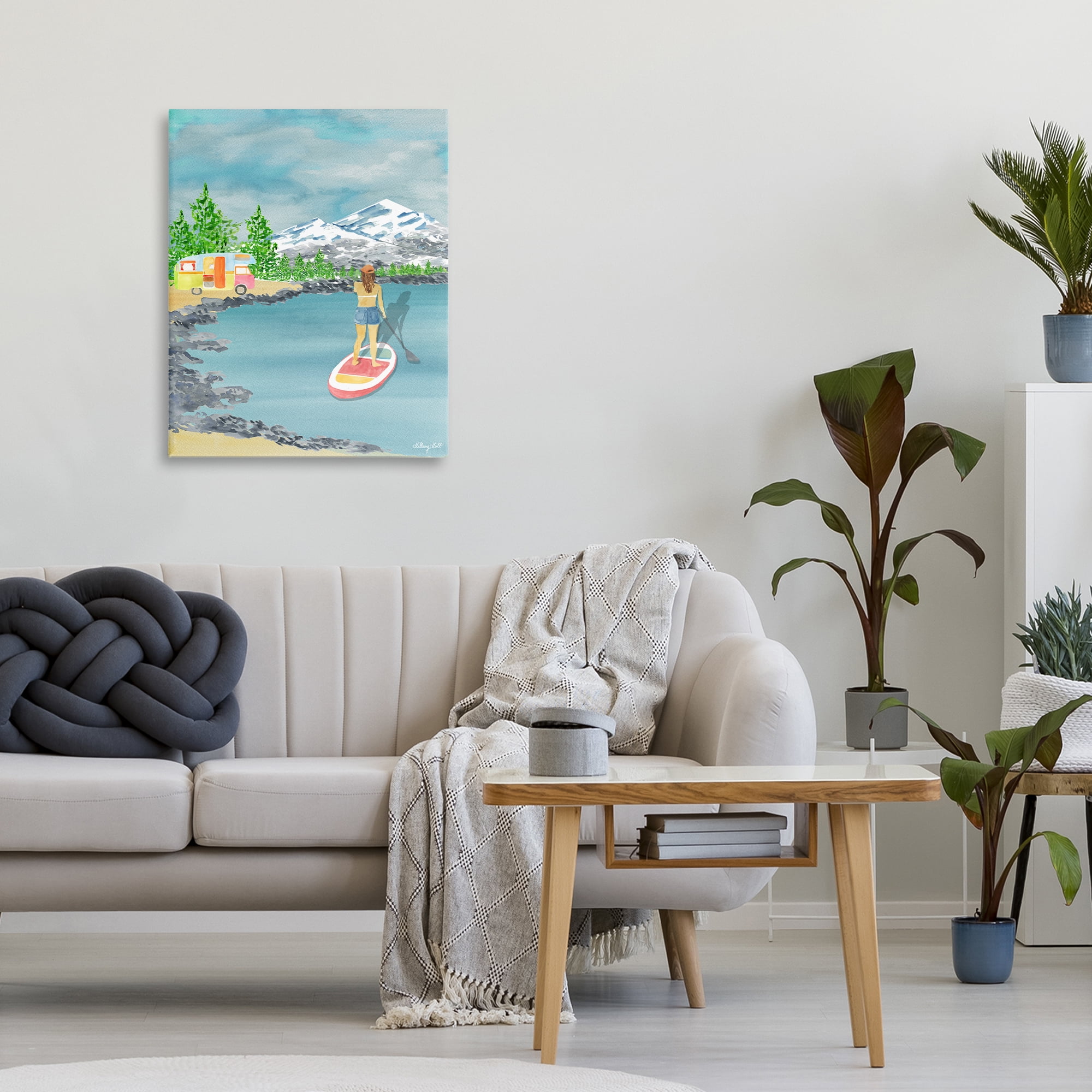 Stupell Industries Lake Tahoe Paddle Boarding Canvas Wall Art, design by Hillary Holt
