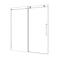 thumbnail image 2 of JERFIT Frameless Sliding Shower Door with Soft Close, Brushed Nickel, Anti-Explosion & Nano Easy-Clean Glass for Bathroom, 2 of 7