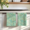 thumbnail image 7 of Ocean Conch Shell Kitchen Towels Set of 3, Coastal Seahorse Coral Bows Vintage Aqua Absorbent Dish Towels for Kitchen, Microfiber Hand Towel, Quick Drying Tea Towel for Cleaning Decorative Dishcloths, 7 of 7