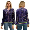 thumbnail image 2 of BOOMILK Women Sequin Bomber Jacket Sparkly Long Sleeve Trendy Party Club Mardi Gras Zipper Jackets, 2 of 9