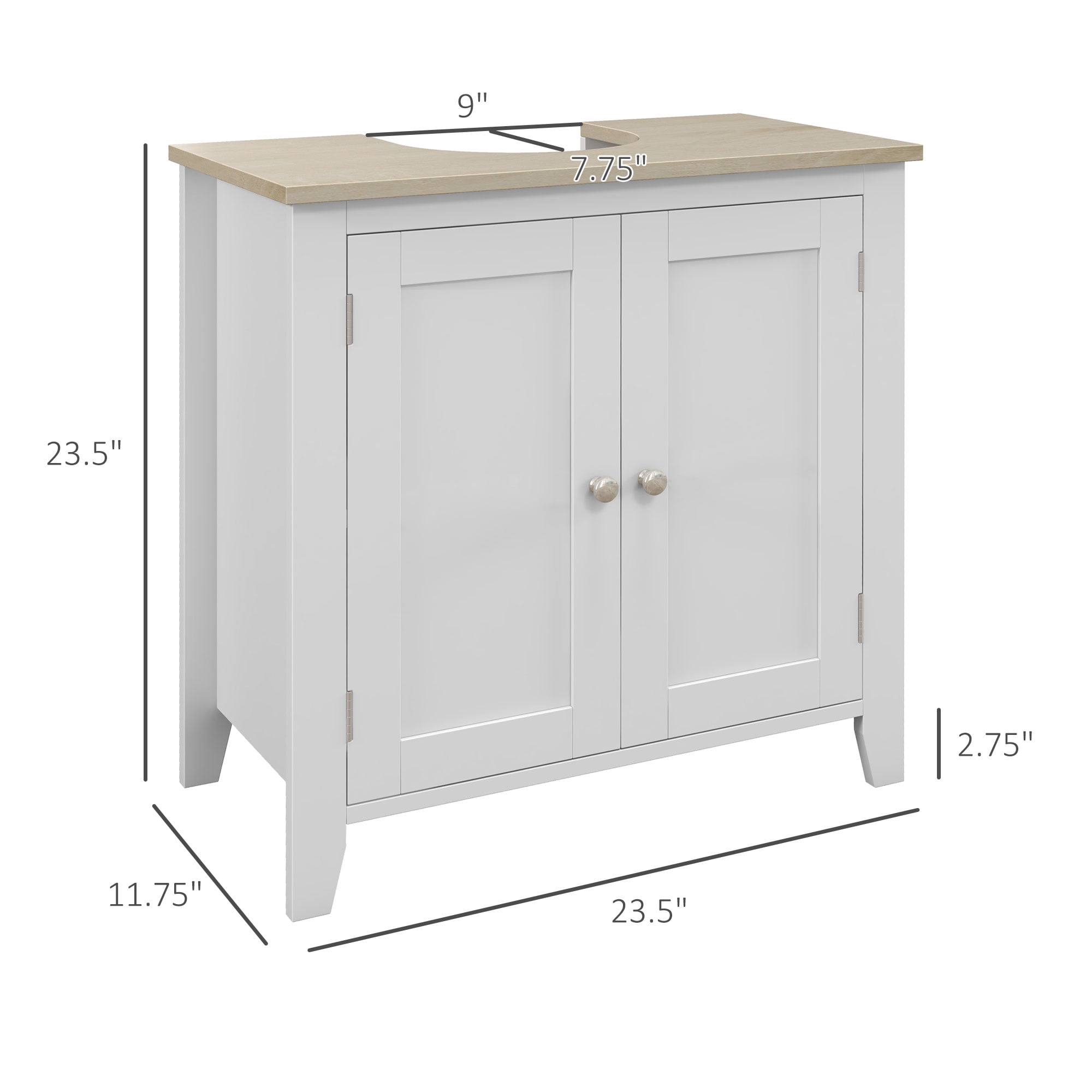 Bathroom Under Sink Cabinet Vanity Unit w/ Adjustable Storage Shelves,  White, 1 Unit - Kroger
