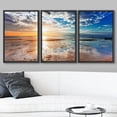 thumbnail image 2 of wall26 Framed Canvas Print Wall Art Set Beach Sunset with Sky Reflection Nature Wilderness Photography Realism Rustic Colorful Ultra for Living Room, Bedroom, Office - 16"x24"x3 Black, 2 of 5