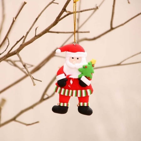 

Safeydaddy Santa Claus Snowman Wooden Christmas Tree Pendant Color Pendant Fridge Magnet