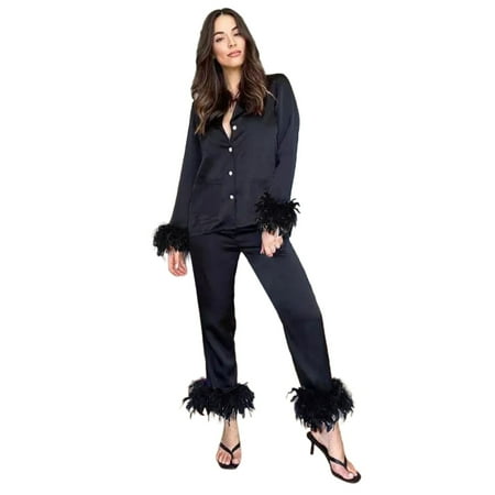 

Women Long Sleeve Camis Tops+Long Pants 2 Piece Set Sleepwear Pajamas Shorts Women Teen Girls Pajamas