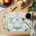 thumbnail image 2 of Summer Floral Placemats Set of 12, Gardenia Flowers Modern Watercolor Non-Slip Place Mats Washable Table Mats for Kitchen Dining Table Decorations Indoor/Outdoor, 2 of 9