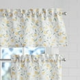 thumbnail image 5 of Mainstays 3 Piece Printed Tiers and Valance Set - Lemons and Leaves Yellow, Recycled Polyester, BCI Cotton, 56"W x 14"L, Indoor Curtain, Adult, 5 of 6