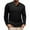 Black, variant on Men's Casual Half Cardigan, Solid Color Pullover Button Long Sleeve Round Neck Pocket Top