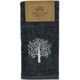 thumbnail image 4 of Serafina Home Tree of Life Bath Hand Towels Bathroom Decor Farmhouse: Grey Gray Cotton Towels with Embroidered White Ornate Tree, 2 Piece Set, 4 of 5