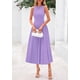 thumbnail image 3 of Vestido PRETTYGARDEN 2025 sin mangas morado línea A midi XXL, 3 of 8