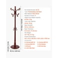 thumbnail image 3 of Modern Wooden Coat Rack with 11 Hooks and Wide Bottom Base | Freestanding Hat and Coat Stand, 3 of 10