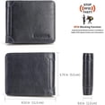 thumbnail image 2 of Cartera de Cuero Trifold para Hombre con Bloqueo RFID y 2 Ventanas para Identificación, 2 Compartimentos para Efectivo, 6-8 Ranuras para Tarjetas, 2-3 Ranuras Interiores, Cartera de Gran Capacidad, 2 of 6