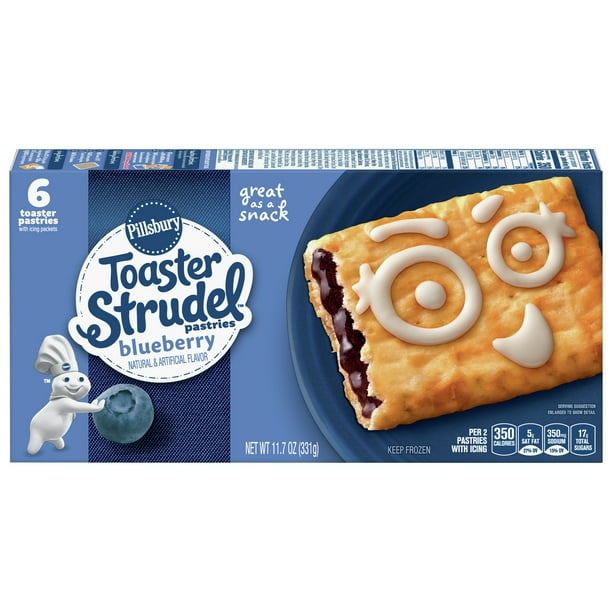 Pillsbury Toaster Strudel Blueberry Toaster Pastries, 6 Ct, 11.7 oz