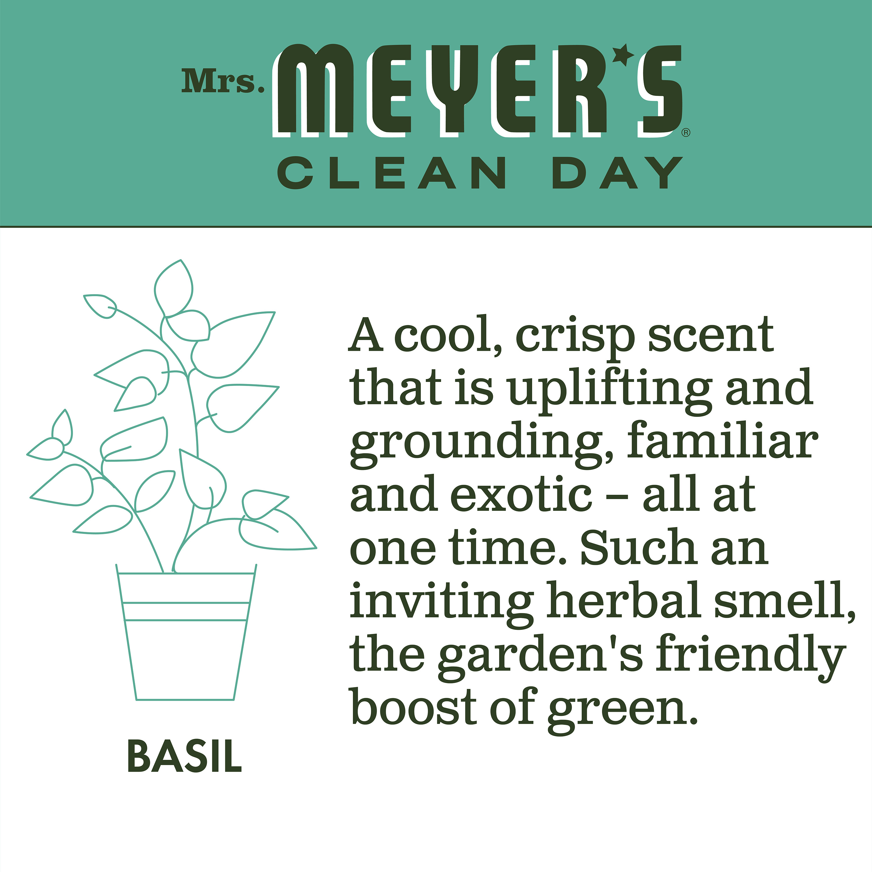 Mrs. Meyer’s Clean Day Basil Scented Liquid Hand Soap Refill, 33 fl oz ...