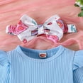 thumbnail image 4 of Gunia Girls Easter Outfit Infant Romper Dress Cute Ruffle Long Sleeve Bodysuit Jumpsuits Breathable Beautiful Dailywear, 4 of 8