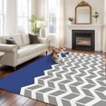 thumbnail image 4 of 8x10 Washable Area Rug, Blue Grey Non-Slip Extra Large Rectangle Rug for Living Room Bedroom, Herringbone Indoor Floor Mat for Home Decor, 4 of 9